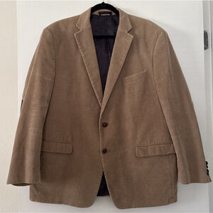 Chaps Sport Coat 44R Corduroy Tan Elbow Patch Blazer Jacket Classic Designer